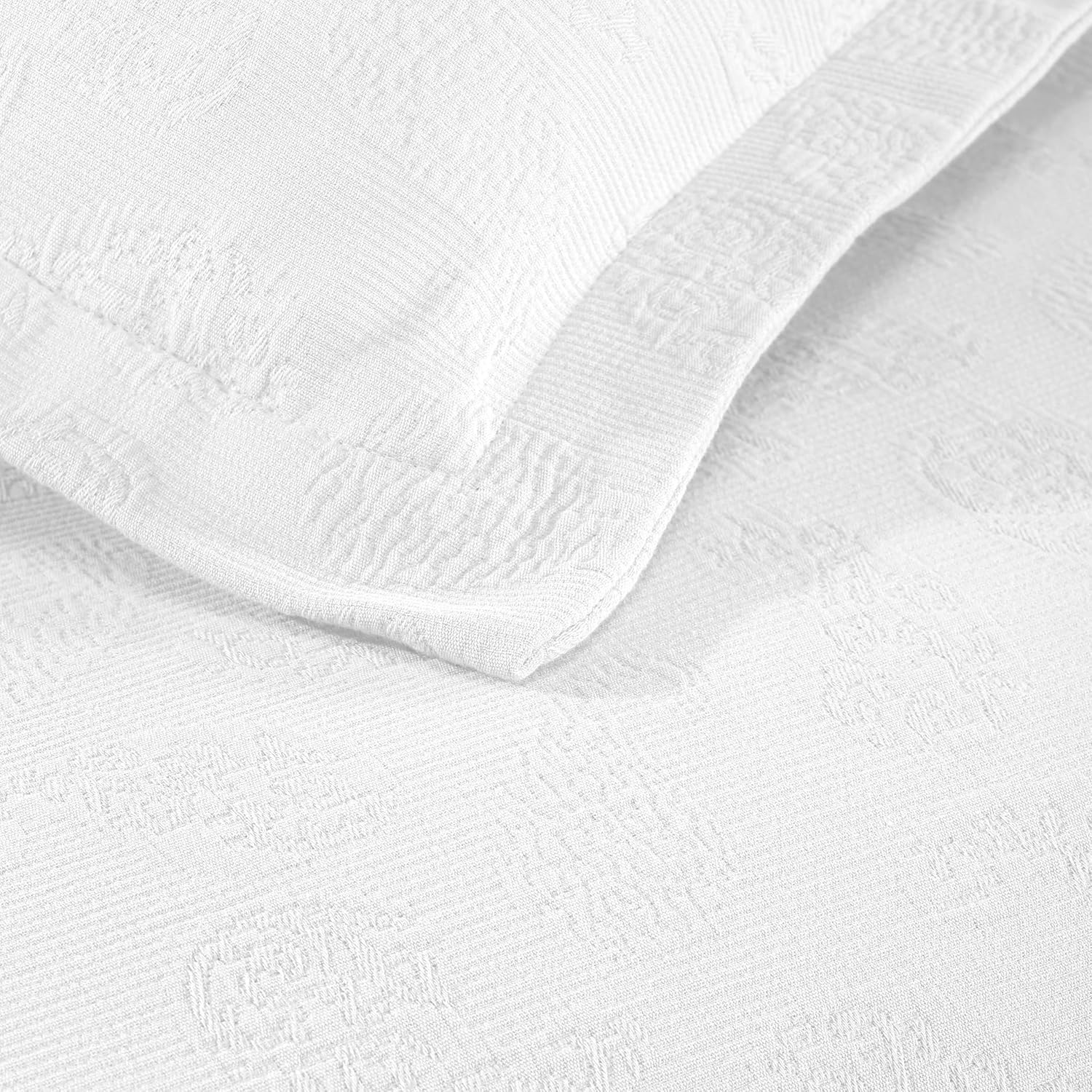 Superior Paisley 3 Piece Cotton Bedspread Set Twin White