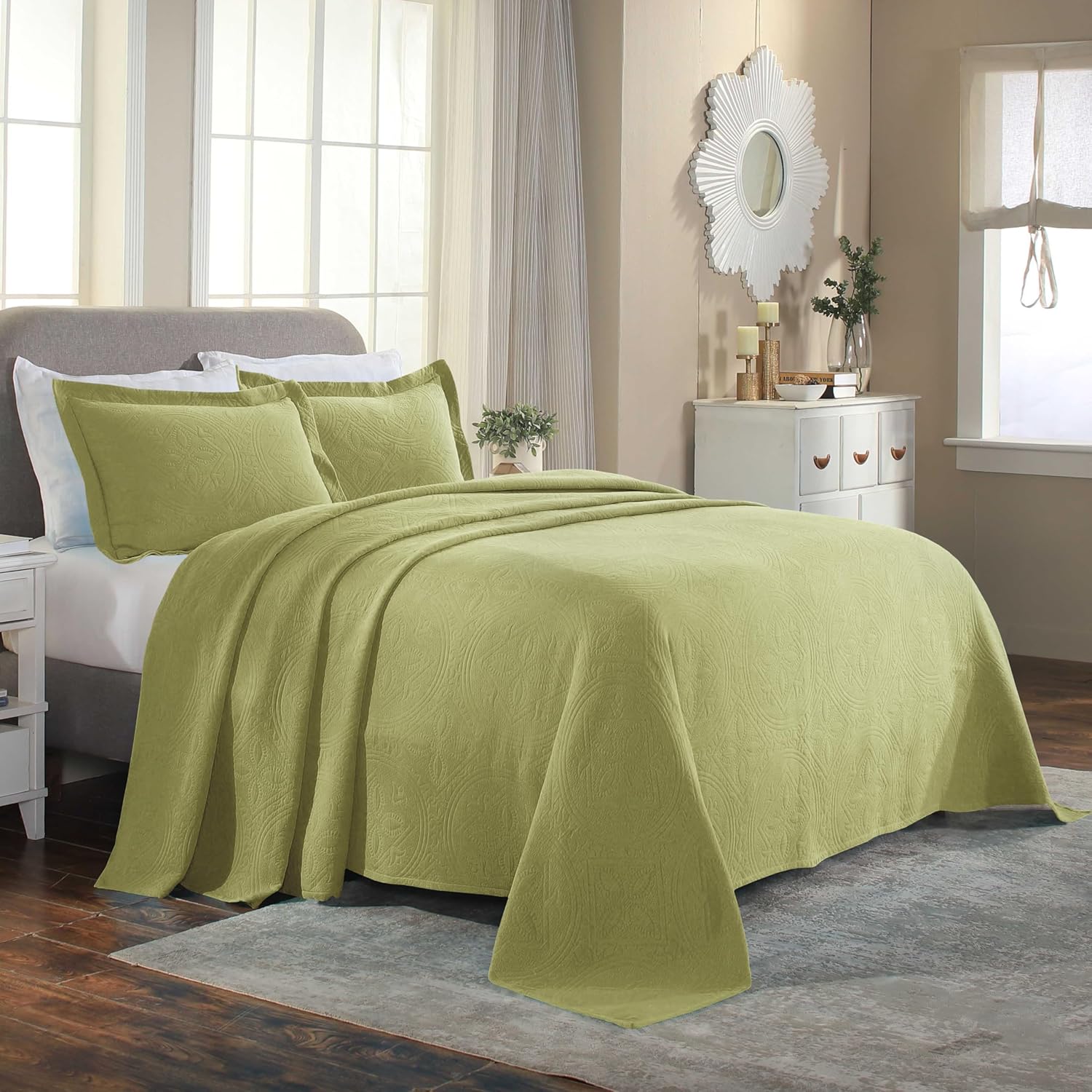 Superior 2 Piece Celtic Circles Cotton Bedspread Set