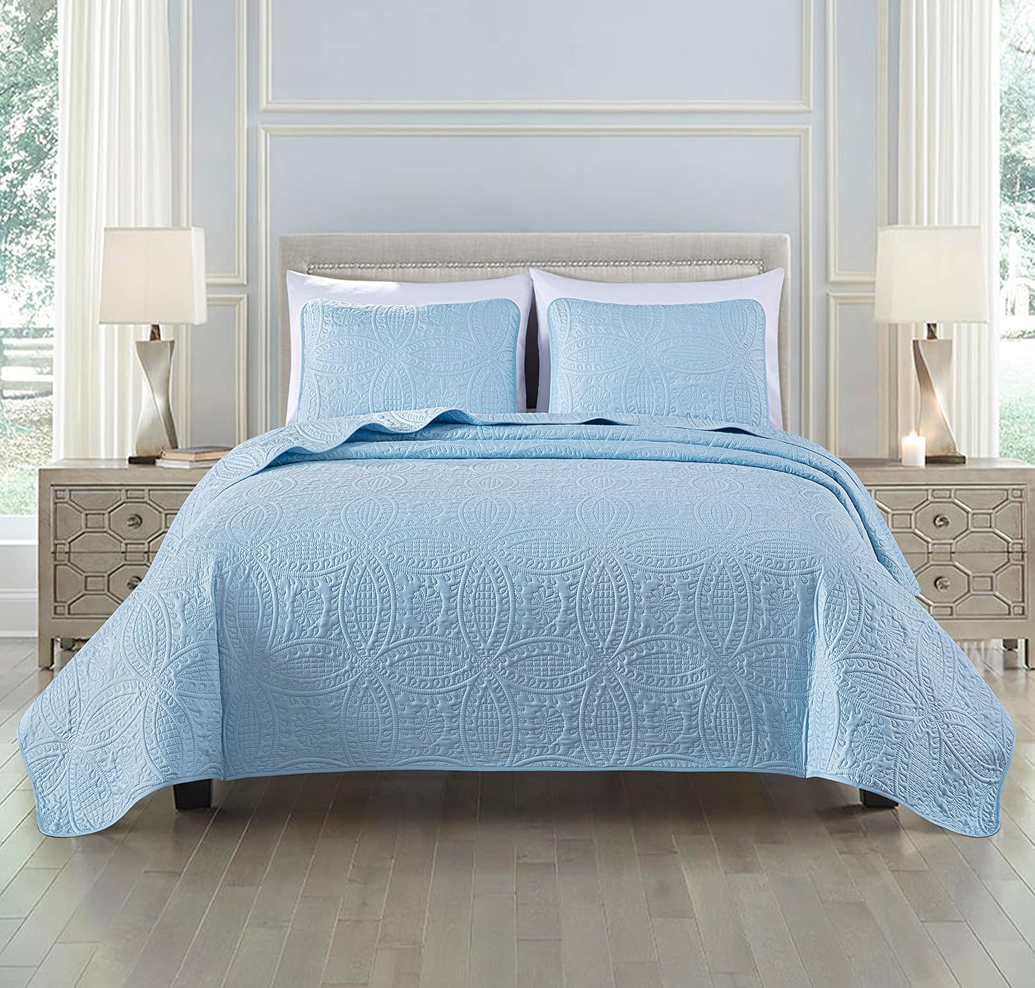 Chezmoi Collection Austin 3-Piece Bedspread Set