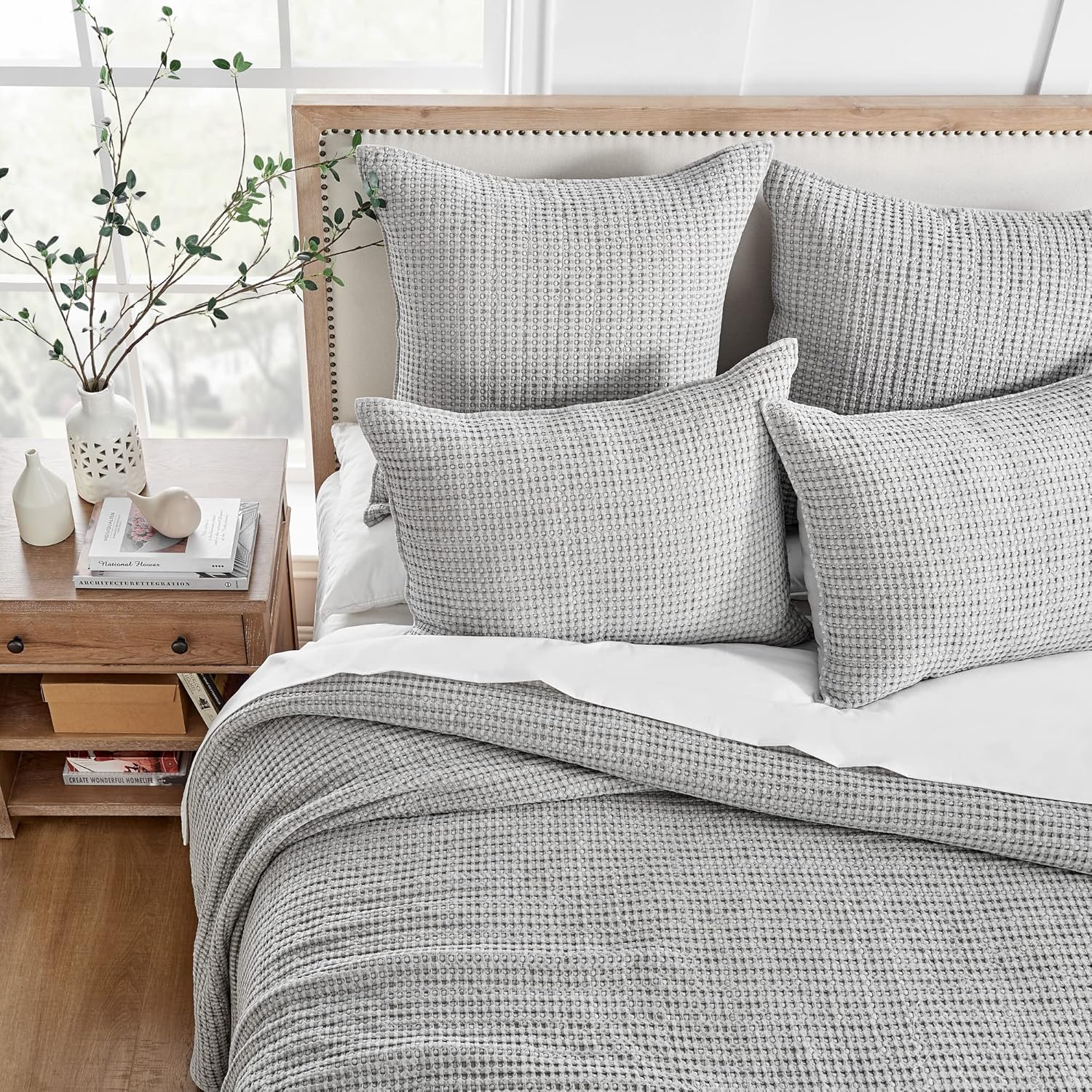 Levtex Home Mills Waffle Grey Bedspread Set