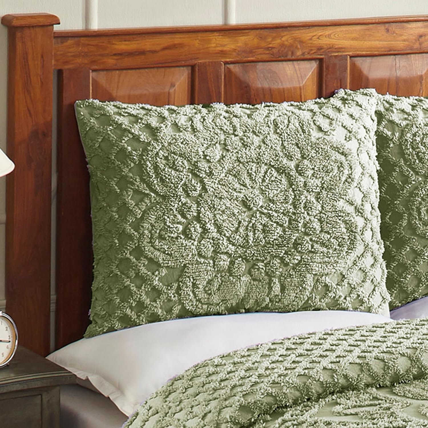 Better Trends Chenille Bedspread Set Sage Green