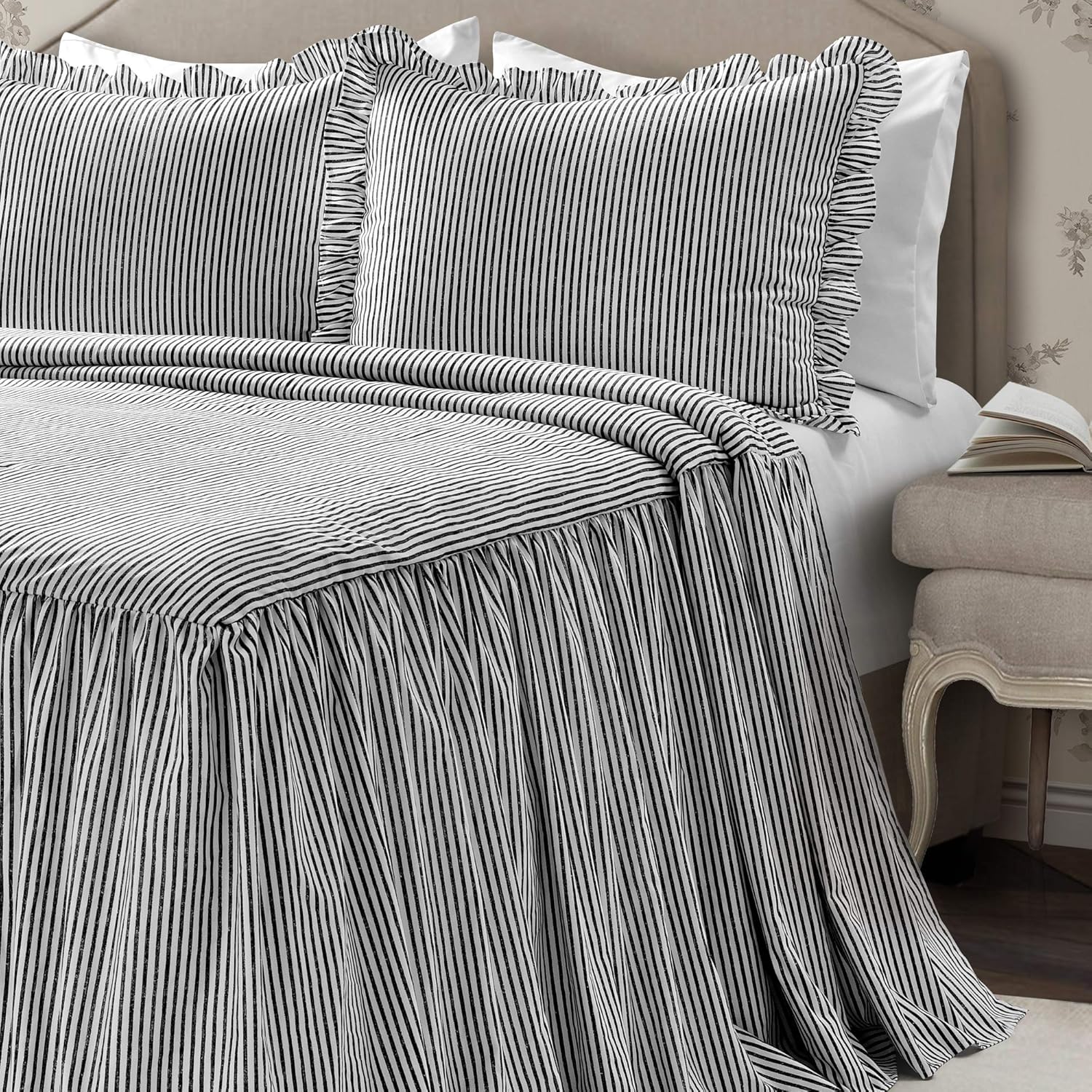 Lush Decor Ticking Stripe Bedspread 3 Piece Set