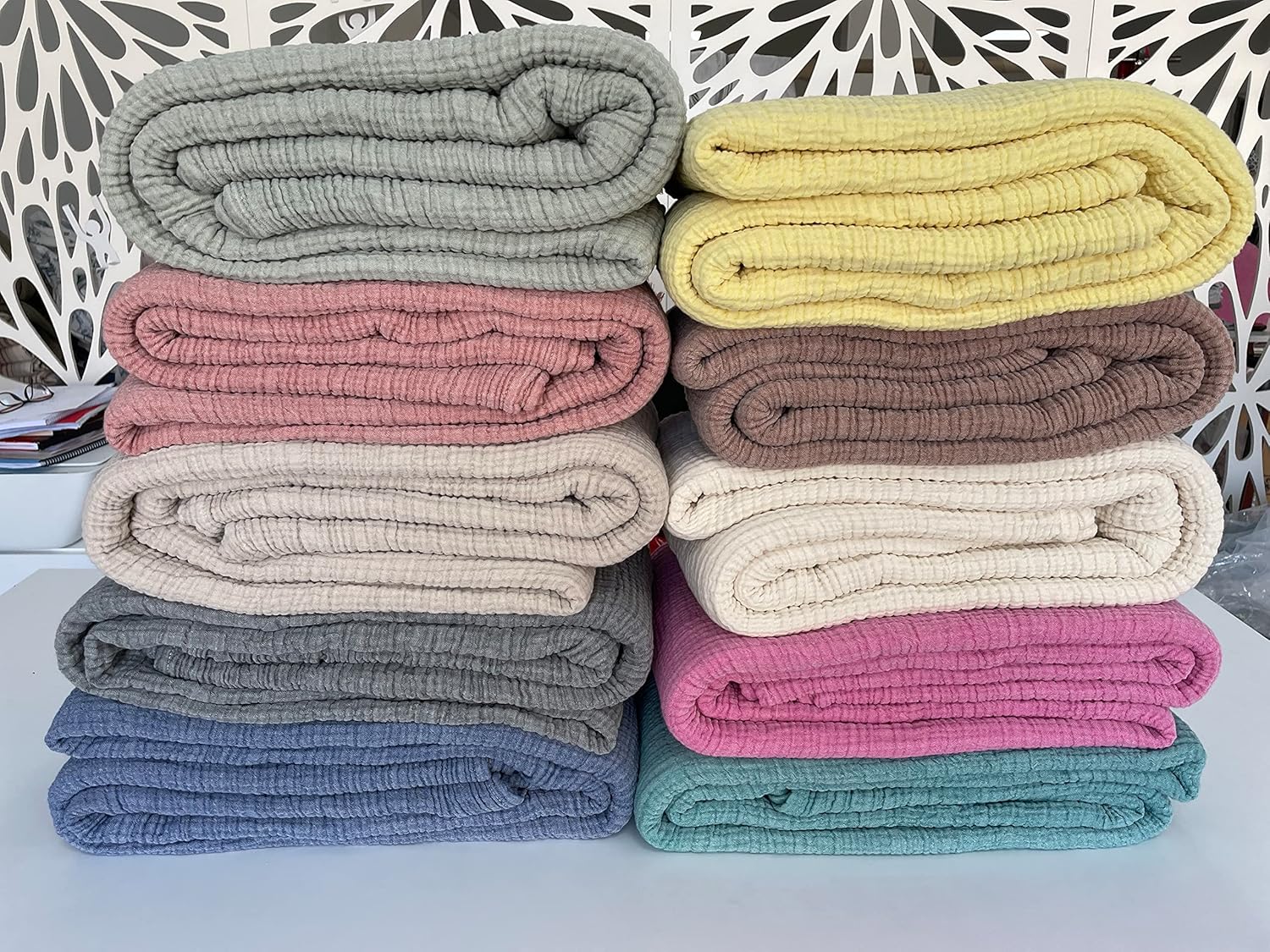 BONPERLA 4 Layer Muslin Blanket Set - Indigo Blue