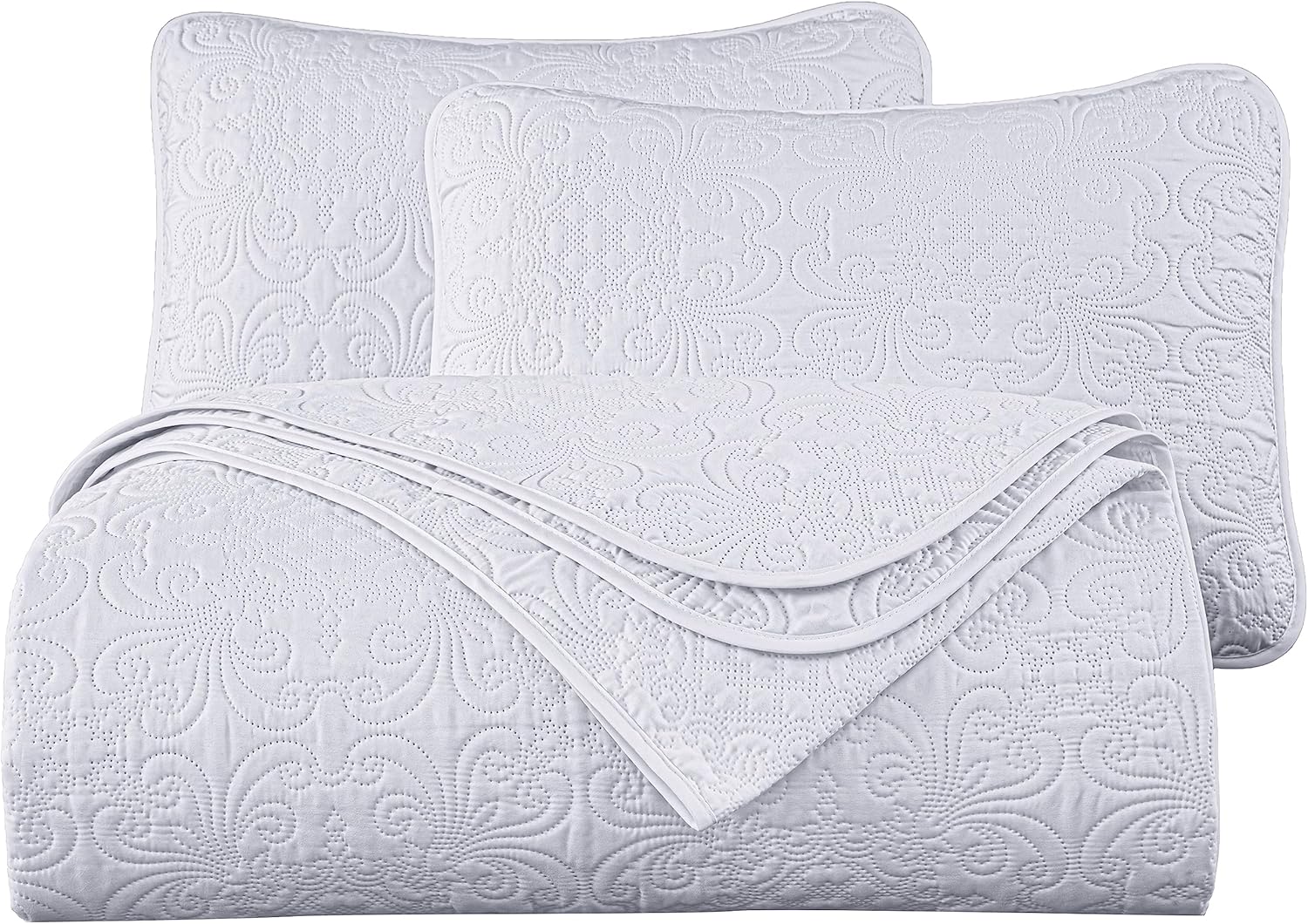 Chezmoi Luca 3-Piece Bedspread Set King Size White
