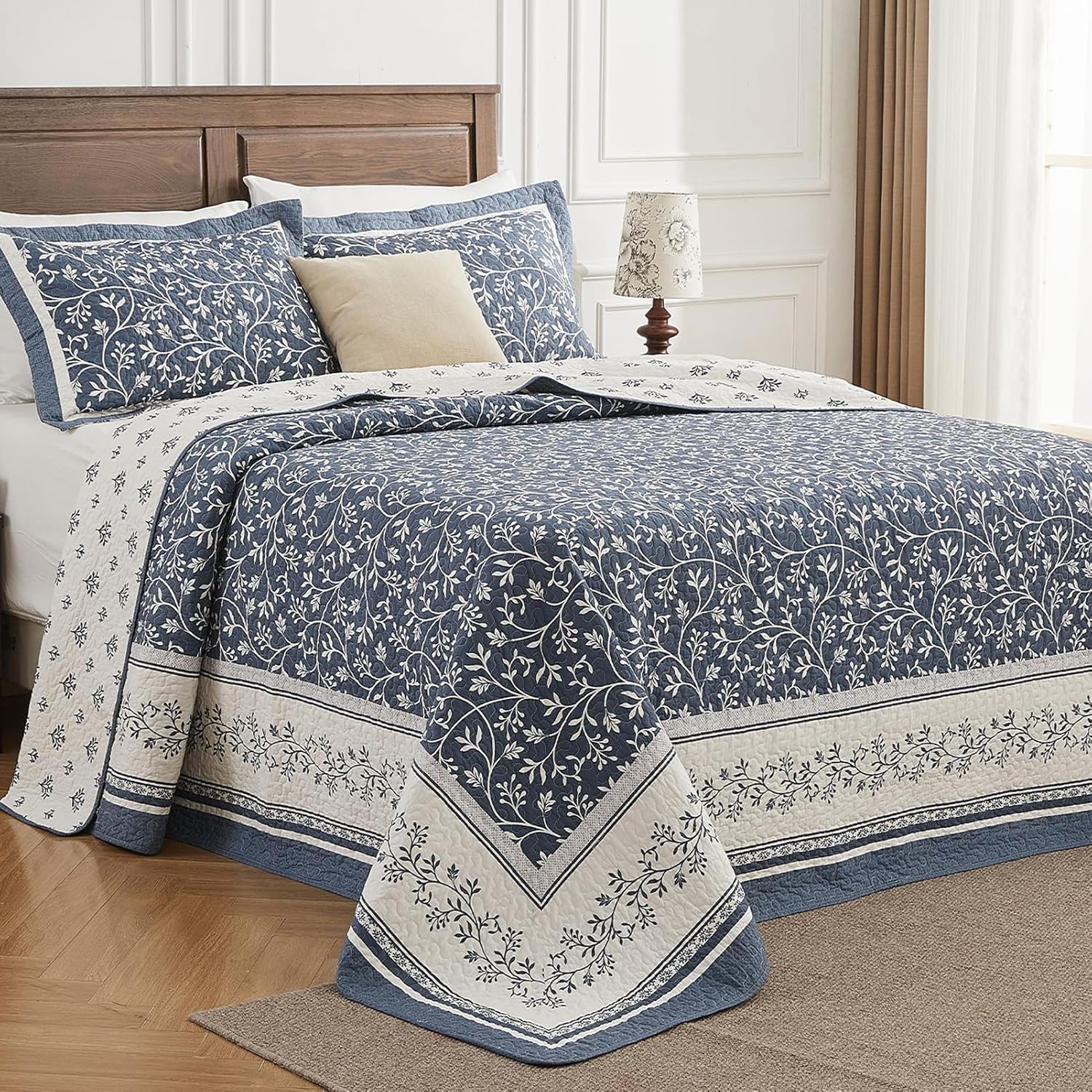PANGUSHAN 102x120 Cotton Bedspread Set Reversible