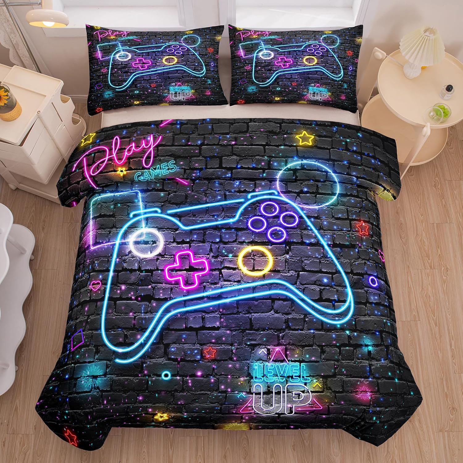 MWMWMW Gaming Comforter Set for Boys 5 pcs