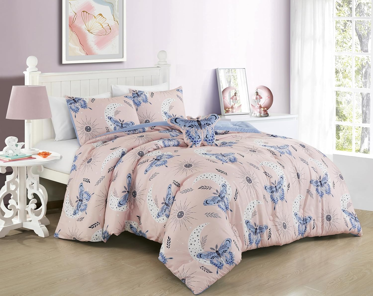 Chezmoi Collection 3-Piece Butterfly Kids Comforter Set