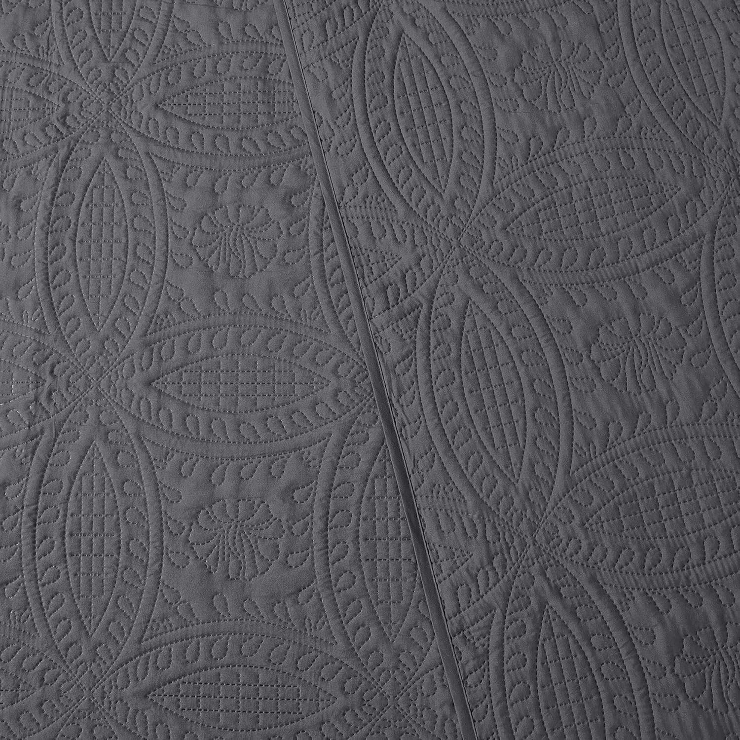 Mellanni King Bedspread Coverlet Set - Gray