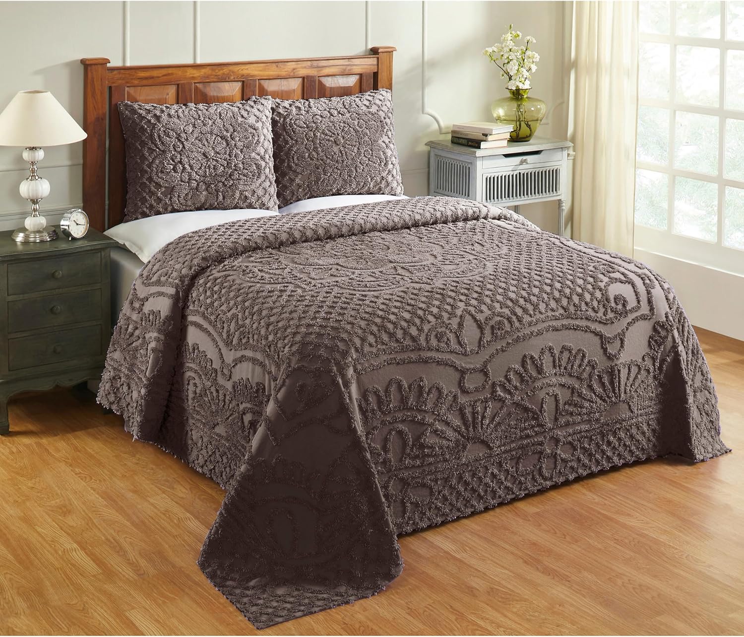 Better Trends Chenille Bedspread Queen Size Set 1