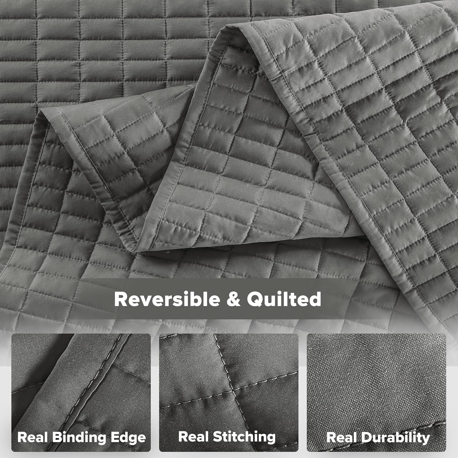 Comfort Spaces Charcoal King Quilt Set 3 Piece 1