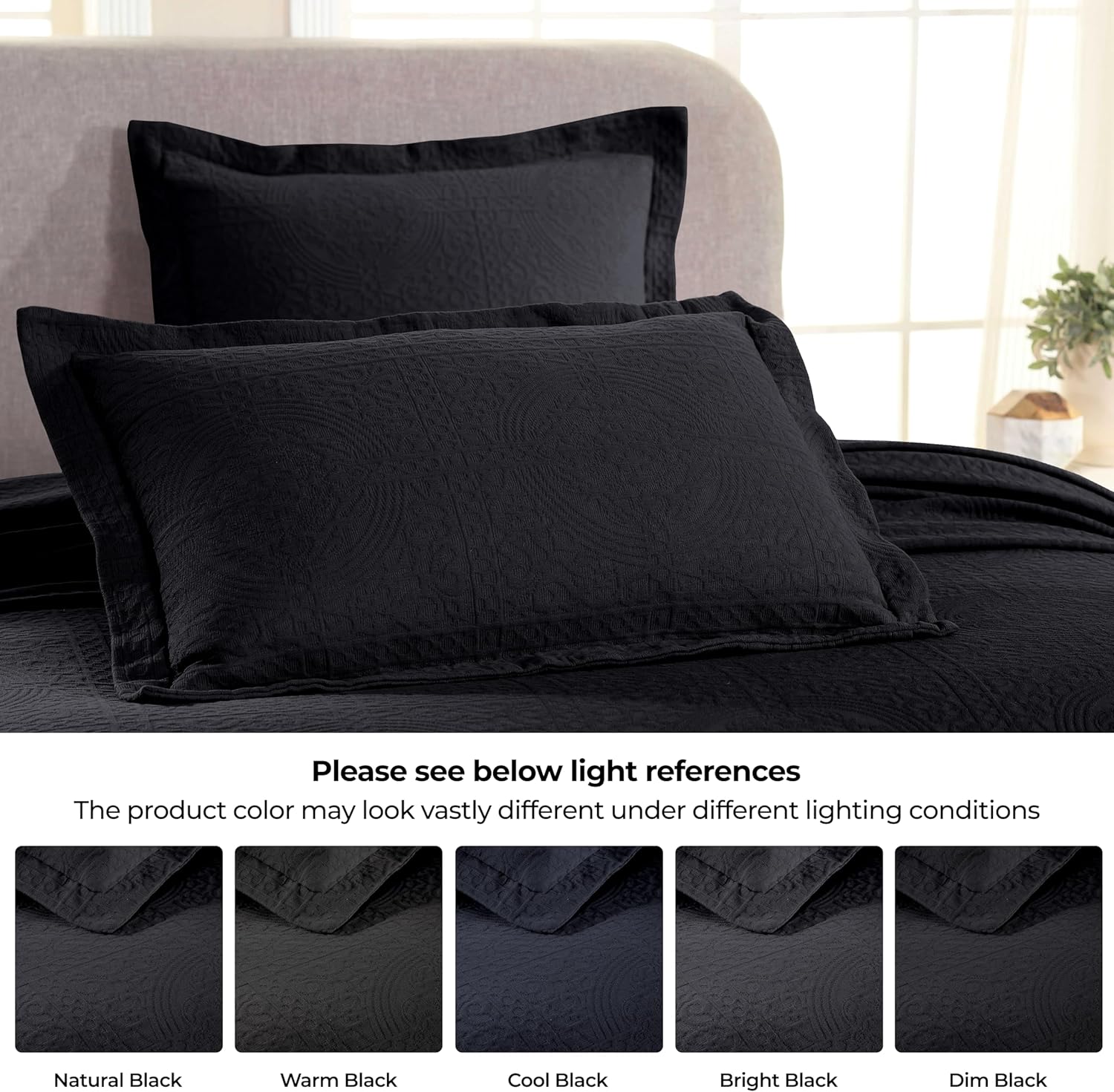 Superior Cotton Fleur De Lis Bedspread Set Black Full