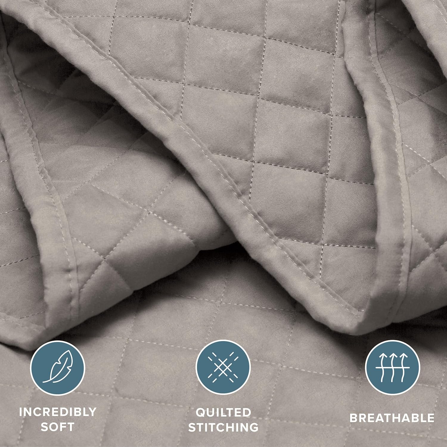 Bare Home Coverlet Set - TwinTwin XL Light Grey