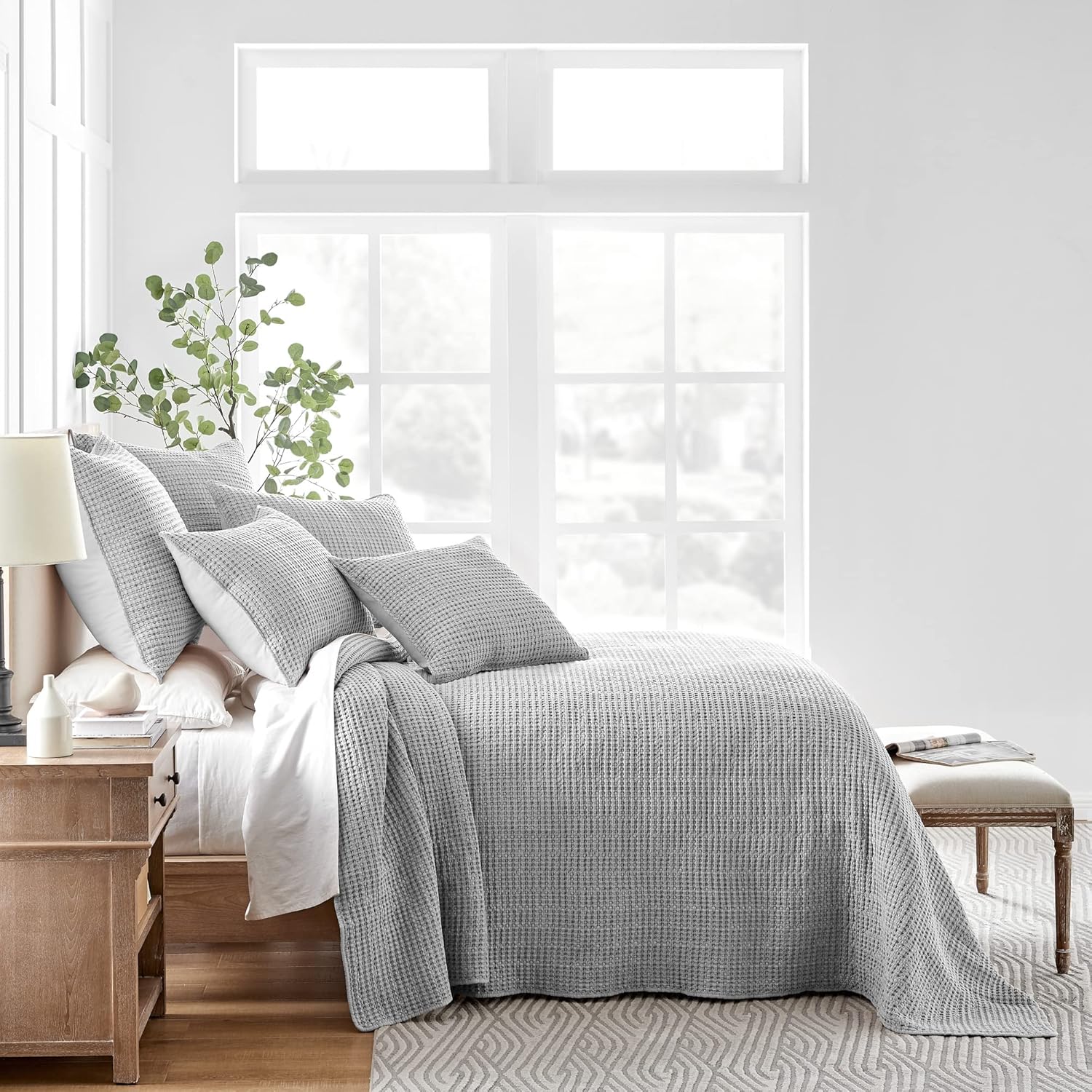 Levtex Home Mills Waffle Grey Bedspread Set