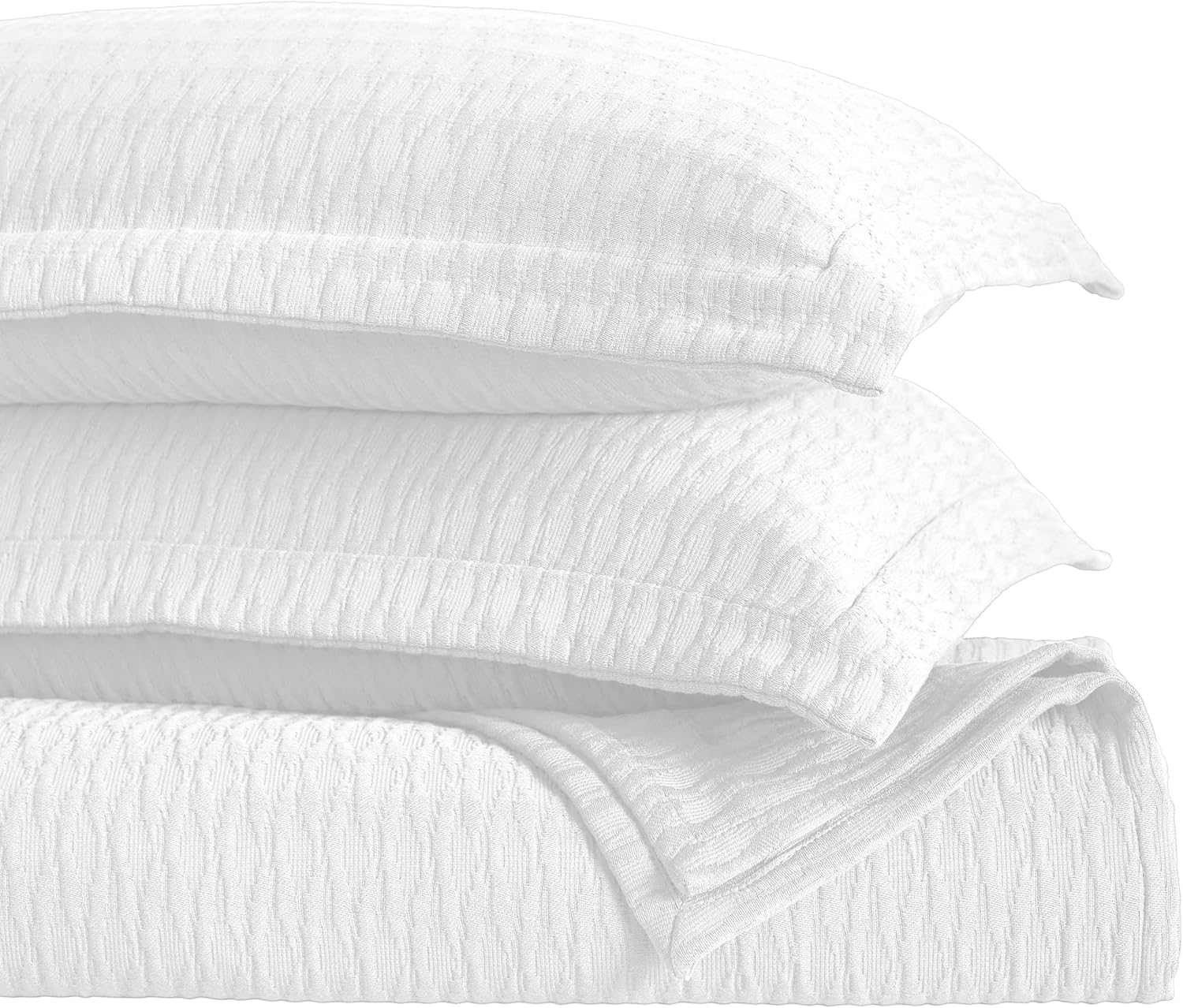Superior 3-Piece Cotton Bedspread Set White