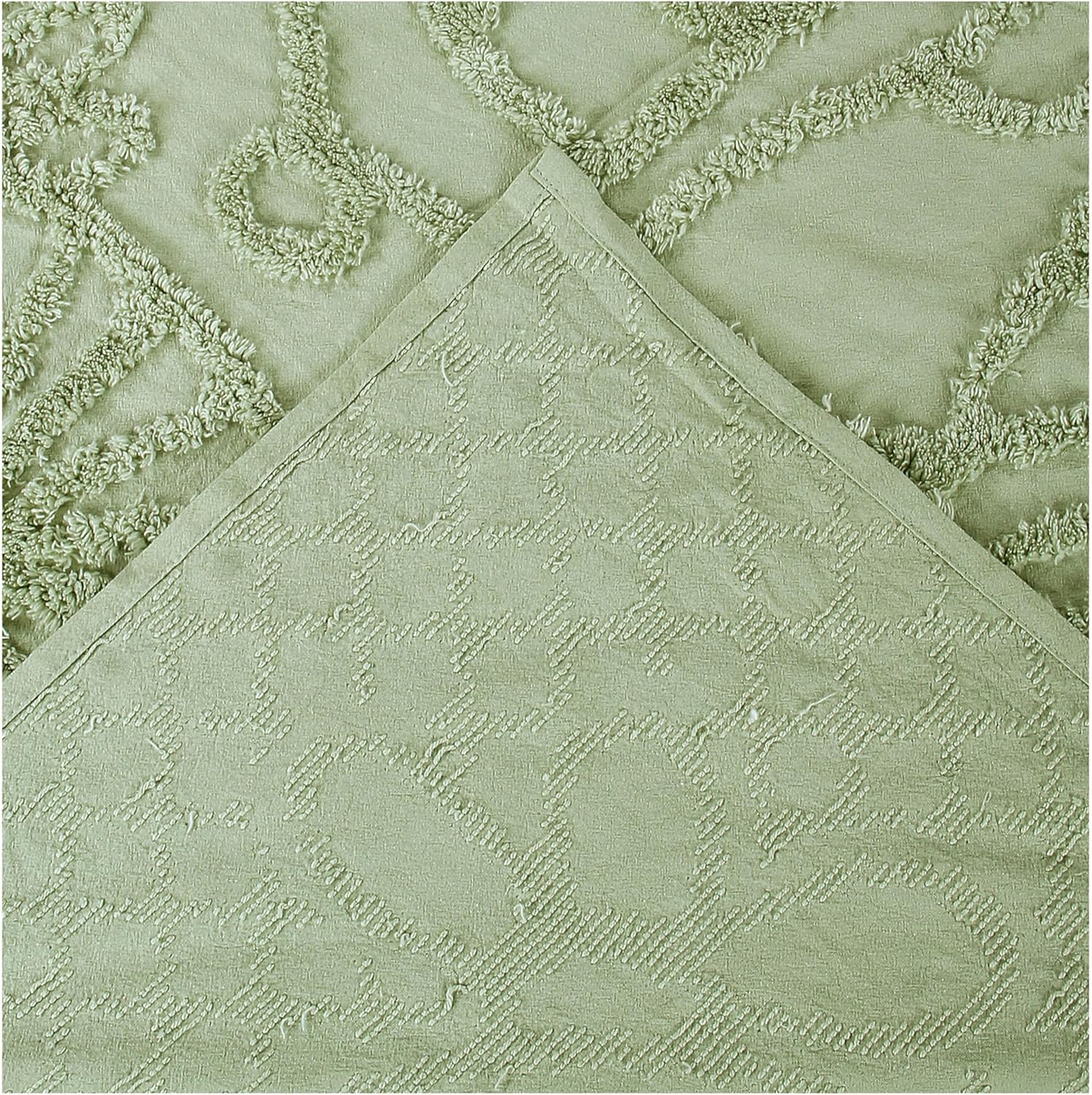 Better Trends Chenille Bedspread Set Sage Green