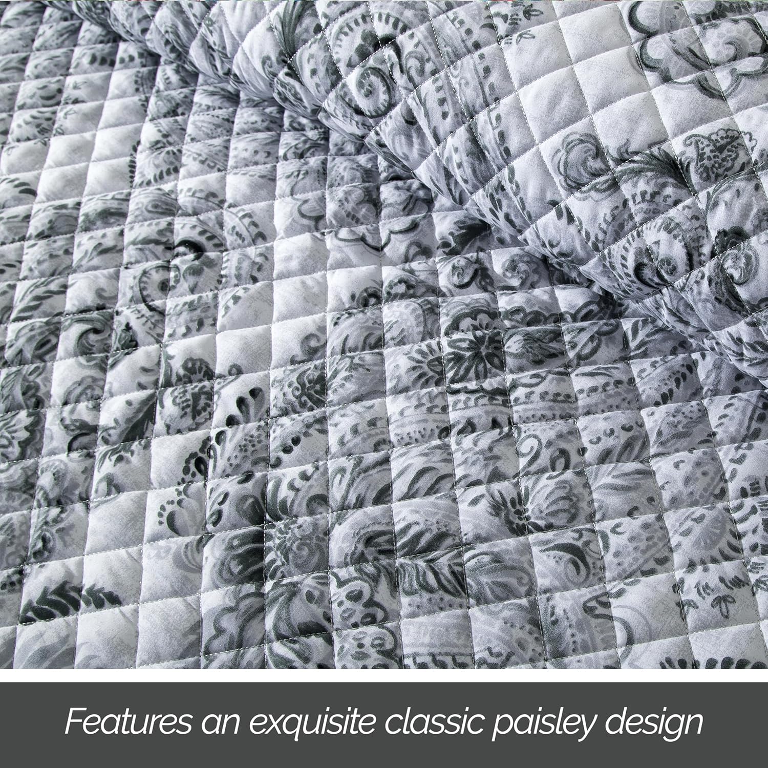 Elegant Comfort 3-Piece Reversible Floral Paisley Bedspread Set 1