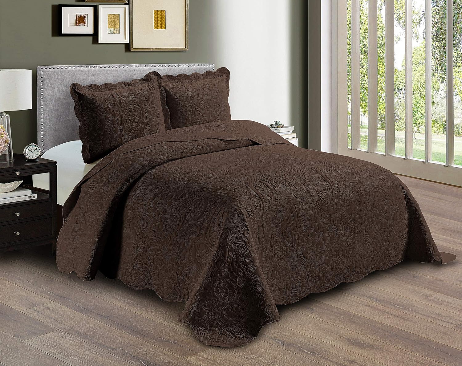Linen Plus Embossed Coverlet Bedspread Set