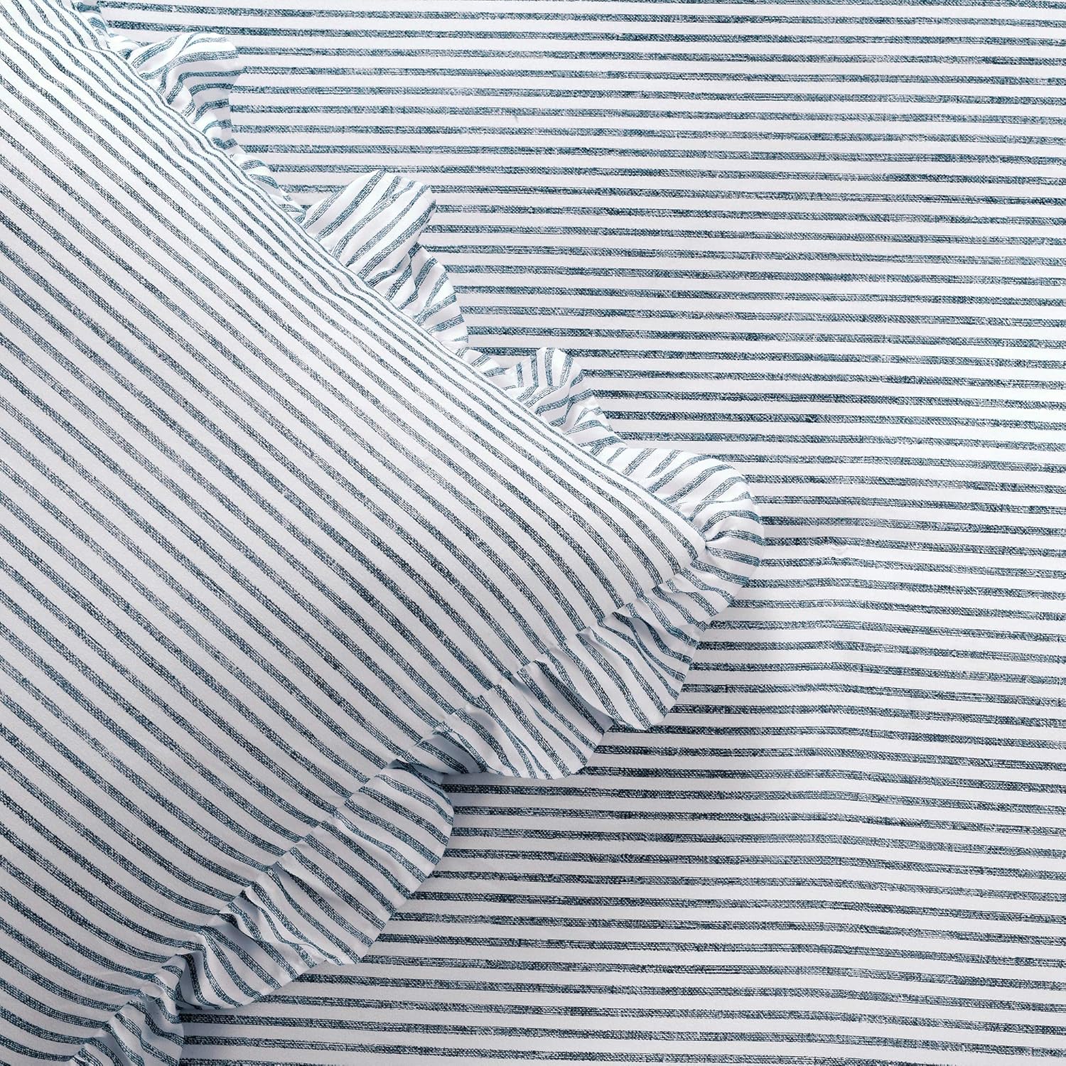 Lush Decor Ticking Stripe Bedspread 3 Piece Set King Navy