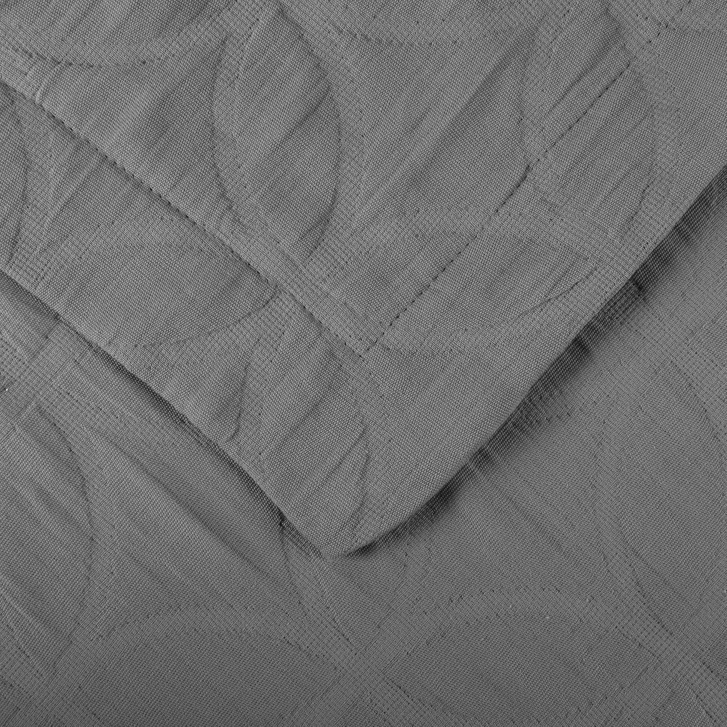 Superior Cotton Bedspread Set with Pillow Shams Grey King Size