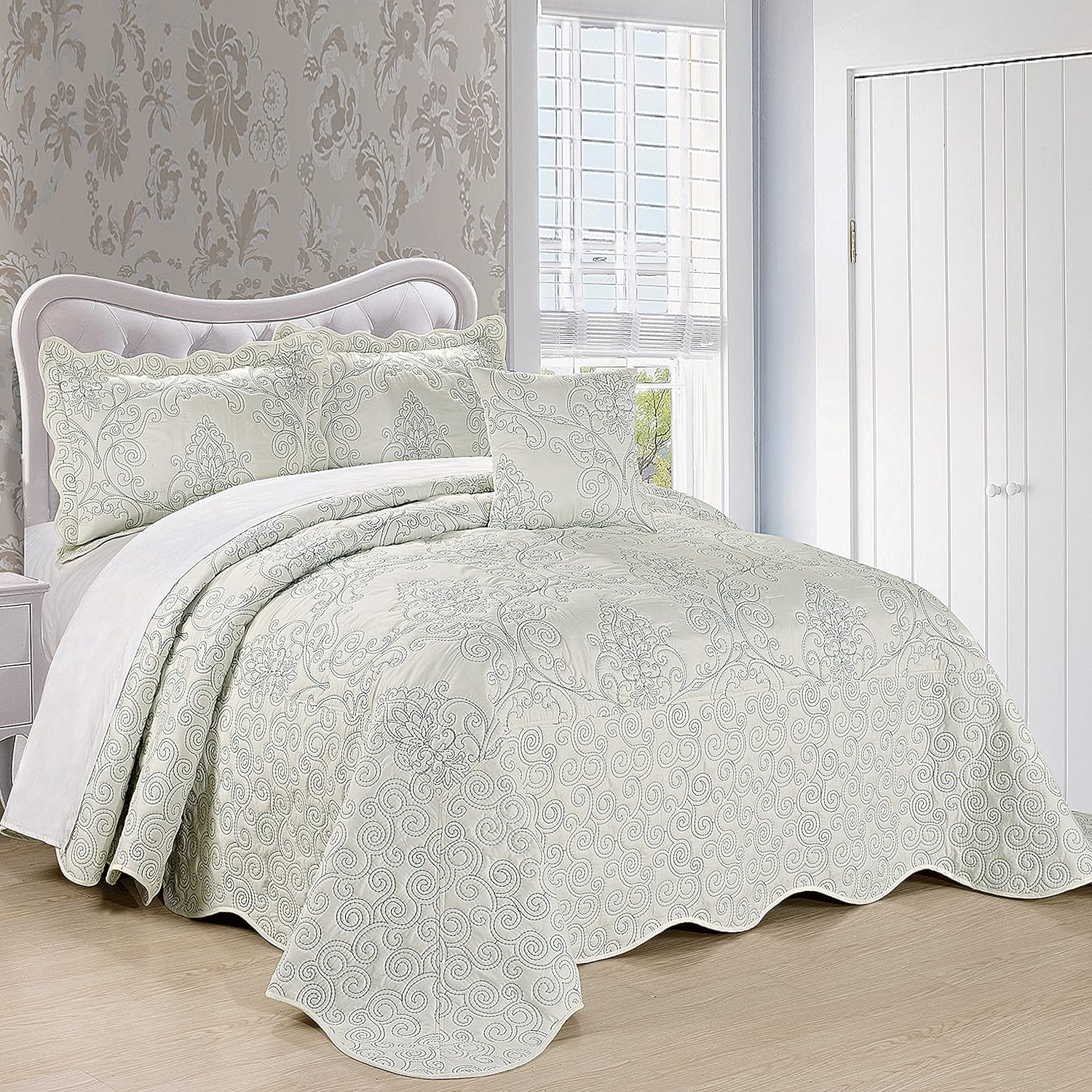 Home Soft Things Damask 4 Piece Bedspread Set 1