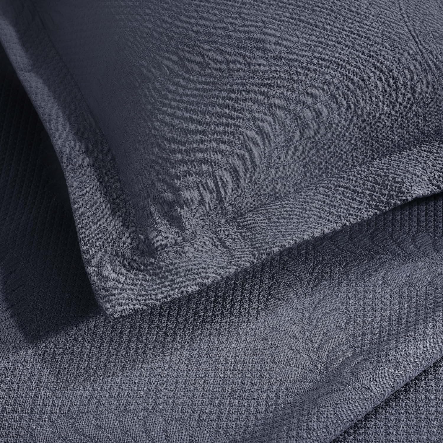 Superior 3 Piece Cotton Bedspread Set Denim Blue