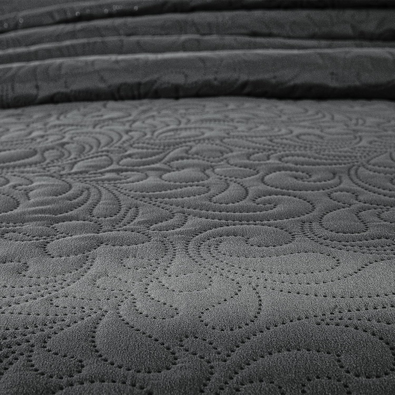 HOMBYS Alaska King 132x120 Bedspread Set - 3 Piece Grey